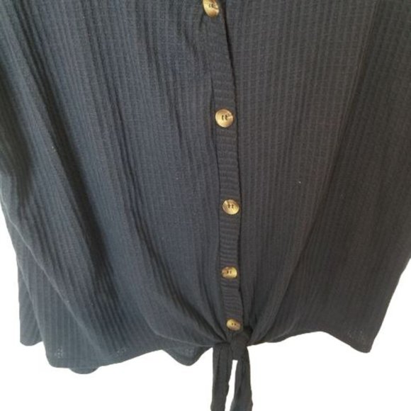 Torrid Womens 2X Navy Blue Short Sleeves Button Ti - Picture 4 of 9